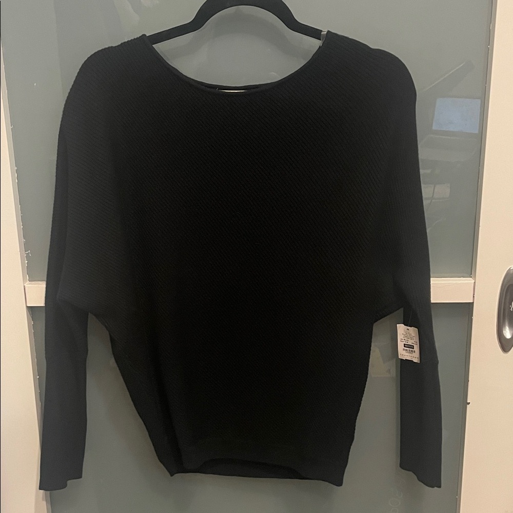 Becool Be Cool Black Knit Slouchy Dolman Sleeve Sweater, S/M, NWT
